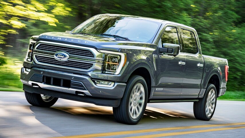 2022 Ford F-150 Limited shown from the front driving on the road