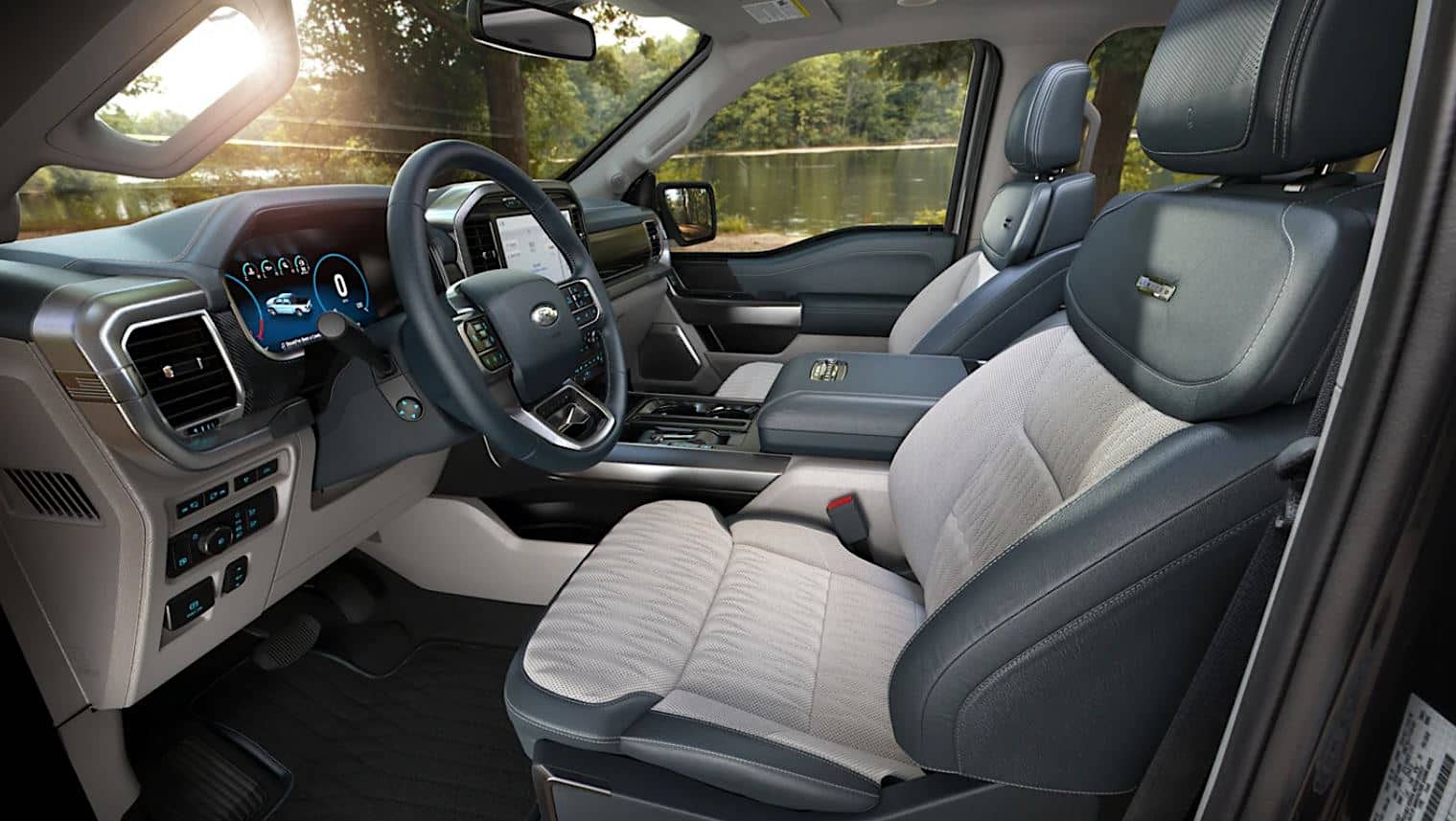 Luxury interior of the 2023 F-150 at Fort Dodge Ford in Iowa.