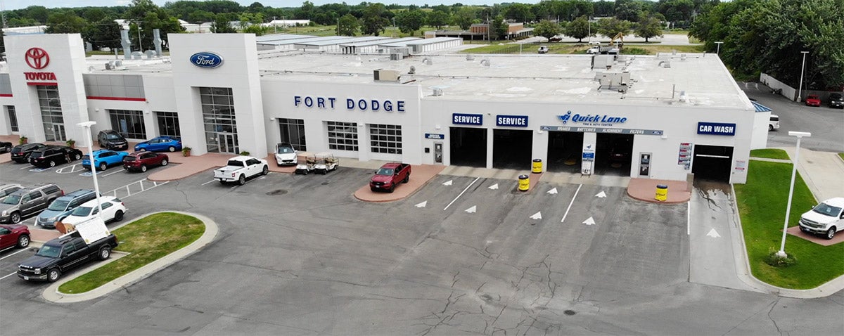 The Fort Dodge Ford Lincoln Toyota dealership in Fort Dodge, IA