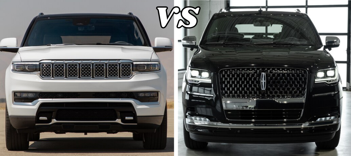 2022 Lincoln Navigator side-by-side with 2022 Jeep Grand Wagoneer