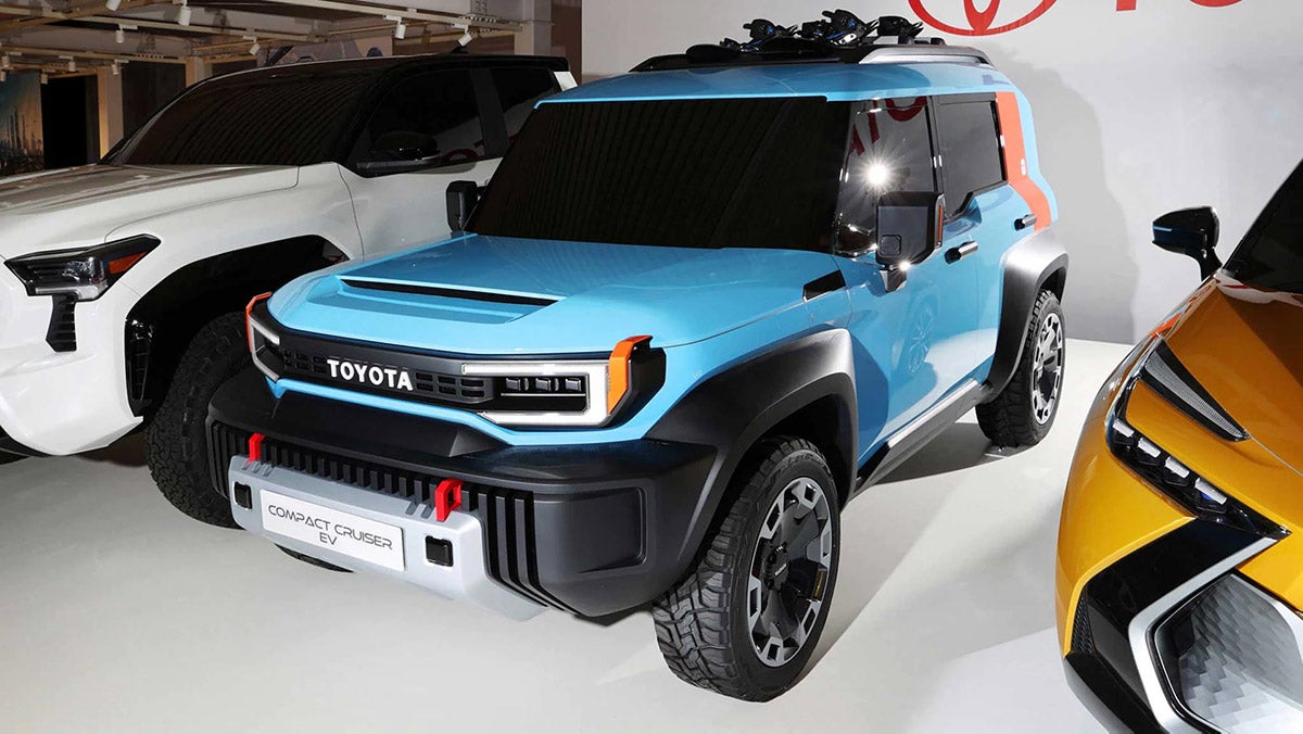 Blue Toyota Cruiser EV concept car