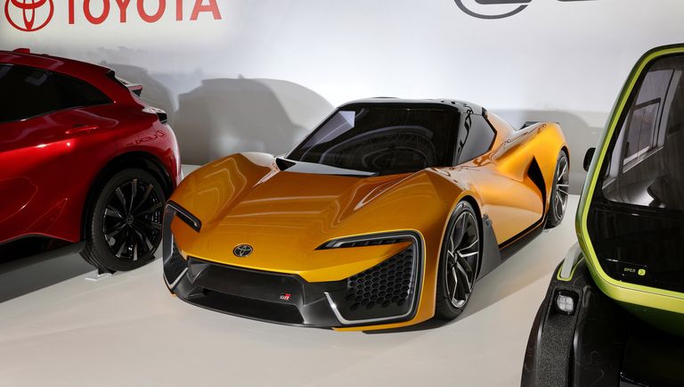 Yellow Toyota Sports EV concept car