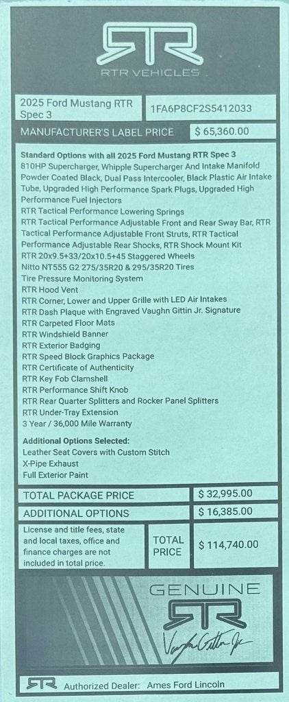 2025 Ford Mustang RTR Spec 3