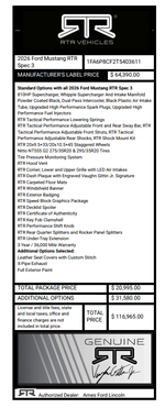 2026 Ford Mustang RTR Spec 3 PTS