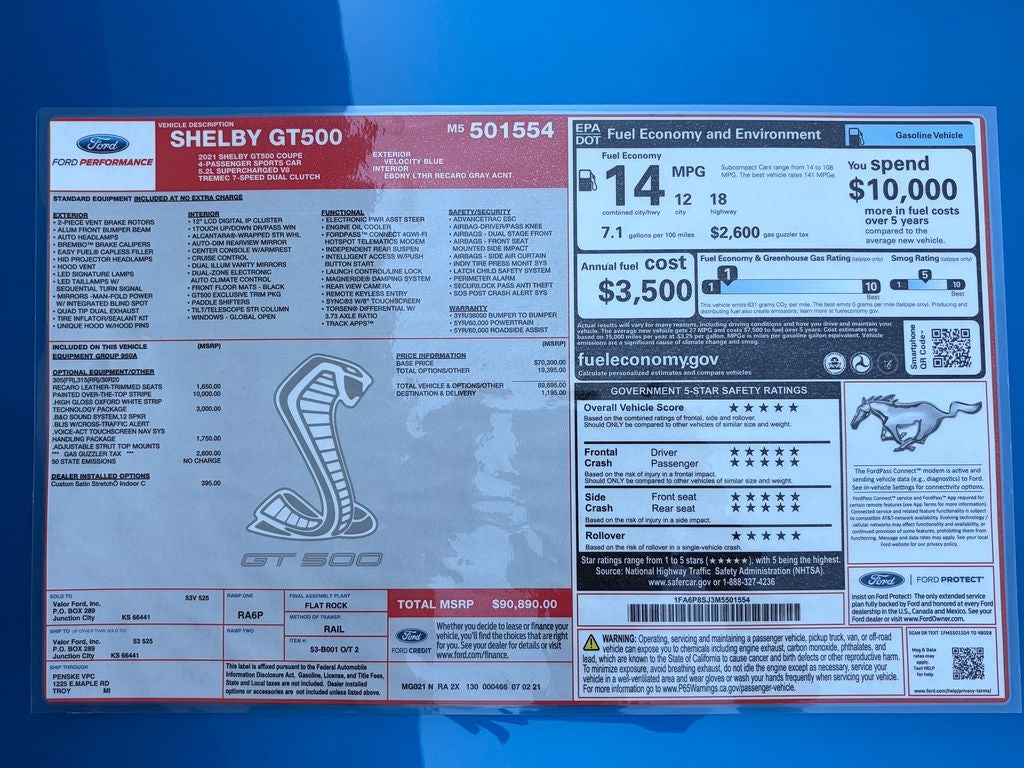 2021 Ford Mustang Shelby GT500