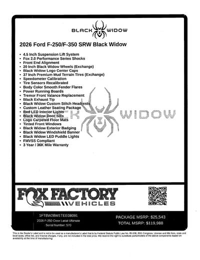 2026 Ford F-250SD Black Widow
