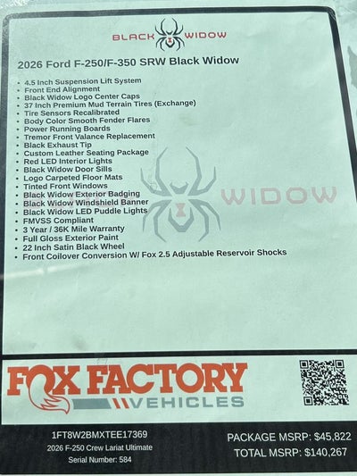 2026 Ford F-250SD Black Widow PTS